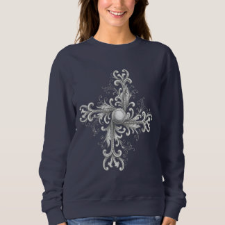 Silver Filigree Pearl Quatrefoil Sweatshirt