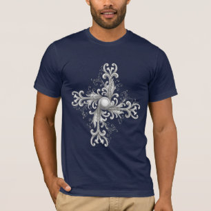 Silver Filigree Pearl Quatrefoil T-Shirt