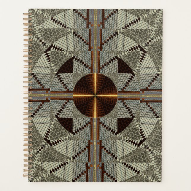 Silver Filigree Scales with Gold Cross Planner (Front)
