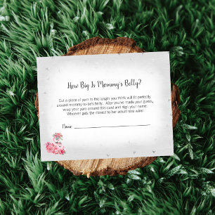 Silver Flamingo Ballerina Mum's Belly Size Game Enclosure Card