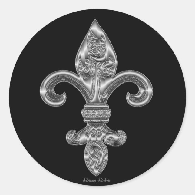 Silver Fleur De Li Sticker (Front)