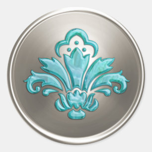 Silver Fleur de Lis Envelope Seal Embossed Look