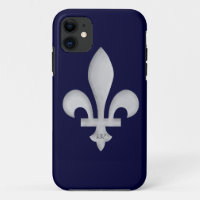 Silver Fleur-de-Lys on iPhone 5 Case-Mate Case