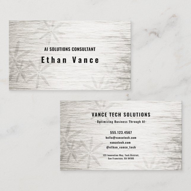 Silver Flora Executive Business Card (Front/Back)