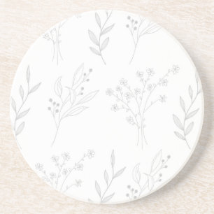 Silver Floral Boho Wedding Coaster