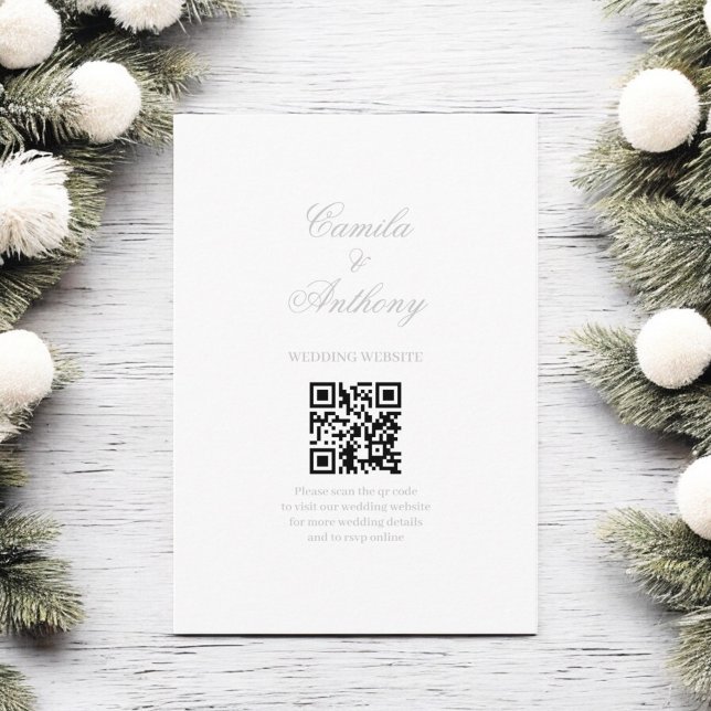 Silver Floral Border Wedding Enclosure Card (Creator Uploaded)