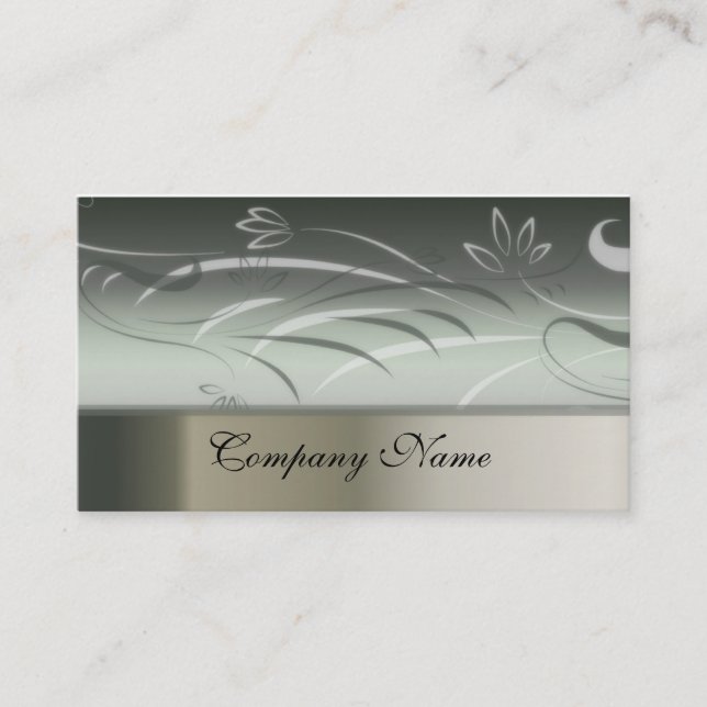 Silver Floral Business Card (Front)