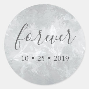 Silver Floral Classic Round Sticker