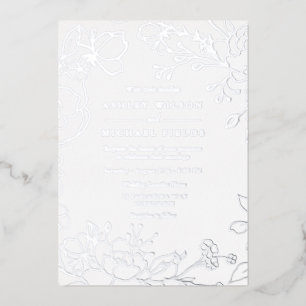 Silver Floral Elegant Modern Wedding Real Silver