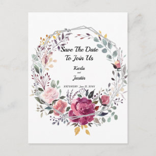 Silver Floral Frame Trending Wedding Postcard