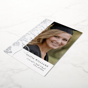 Silver Floral Graduate Photo Graduation Party 