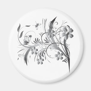 Silver Floral Magnet