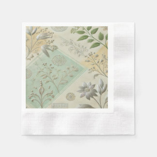 Silver Floral Motif Design Napkin