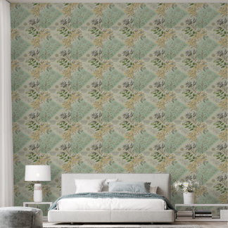 Silver Floral Motif Design Wallpaper