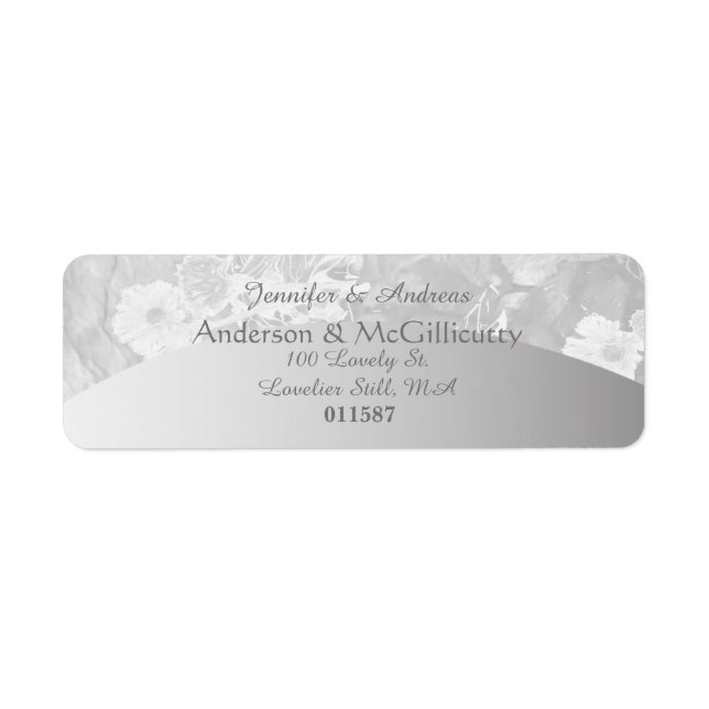 Silver Floral Return Address labels (Front)