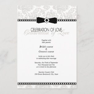 Silver Floral Wedding Invitation