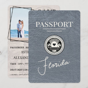 Silver Florida Passport Save The Date
