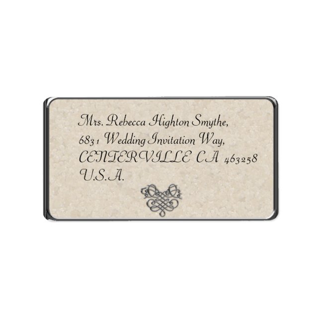 Silver Flourish Wedding Address Labels (Front)