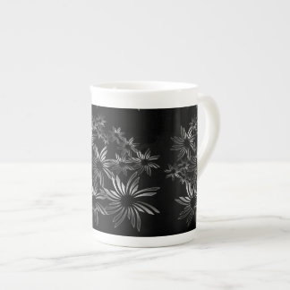 Silver Flowers Bone China Mug
