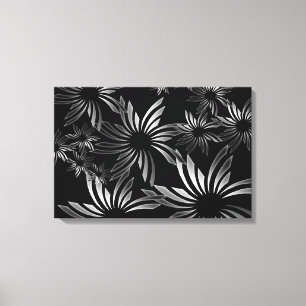 Silver Flowers Canvas Print