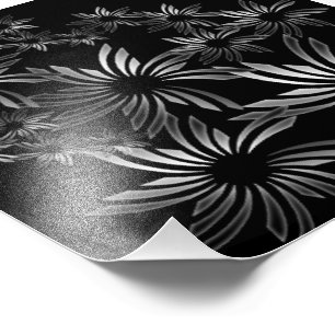 Silver Flowers Photo Print