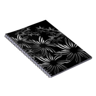 Silver Flowers Spiral Notebook