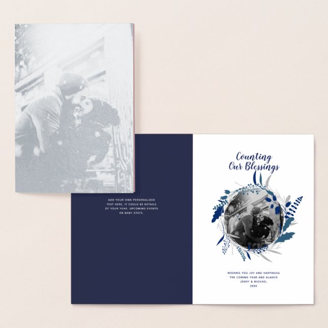 Silver FOIL 1st Year Married Year in Review PHOTO Card (Display)