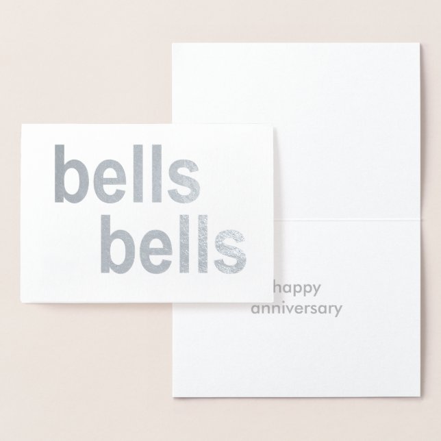 Silver Foil 25th Anniversary Bells Congratulations Card (Display)