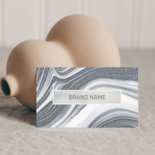 Silver Foil Abstract Custom Logo Business Card