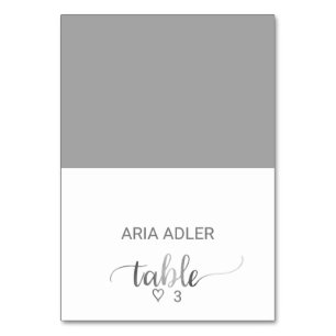 Silver Foil Calligraphy Wedding Escort Place Cards