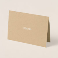 Silver Foil Card | Kraft Cardstock | 'I Adore You'