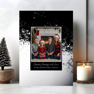 Silver Foil Christmas Card Template Custom Holiday