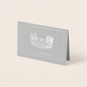 Silver Foil Crown Mini Note Card
