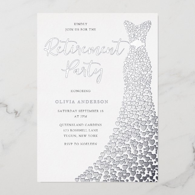 Silver Foil Dress Retirement Party (Front)