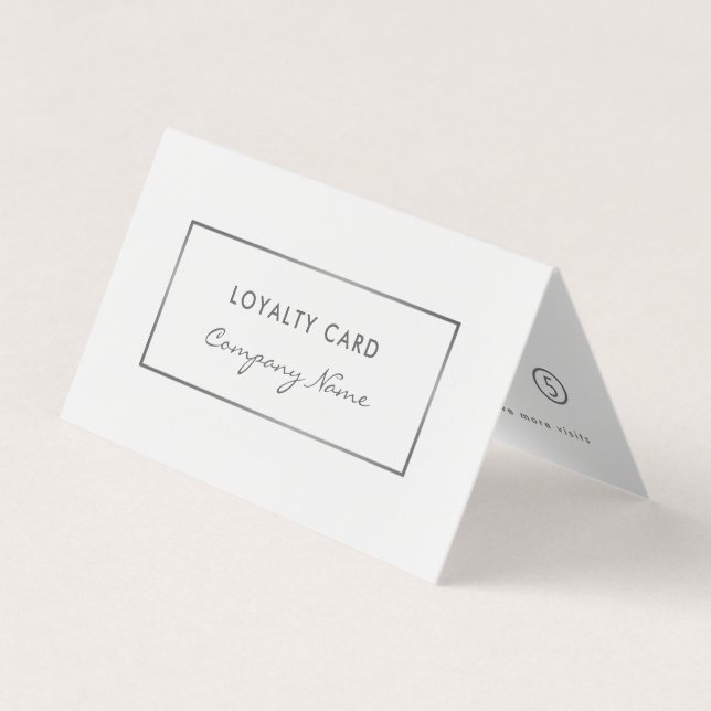 Silver Foil Effect Double Loyalty Business Card (Front)