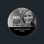 Silver Foil Effect Political Campaigner Advert 3 Cm Round Badge<br><div class="desc">Silver Foil Effect Political Campaigner Advertising Badge by The Business Card Store.</div>
