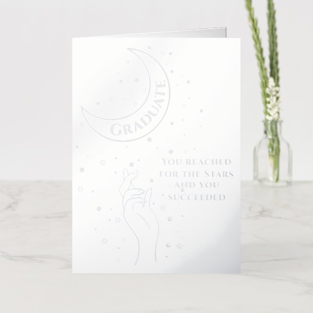 Silver Foil Graduation   Foil Greeting Card (Flower)
