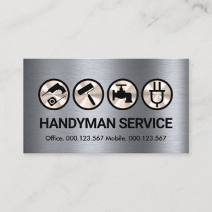 Silver Foil Handyman Tools Home Repair Business Card