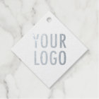Silver Foil Hang Tags Custom Logo Diamond Shaped