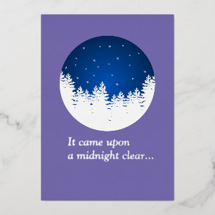 Silver Foil Holiday Card - Midnight Clear