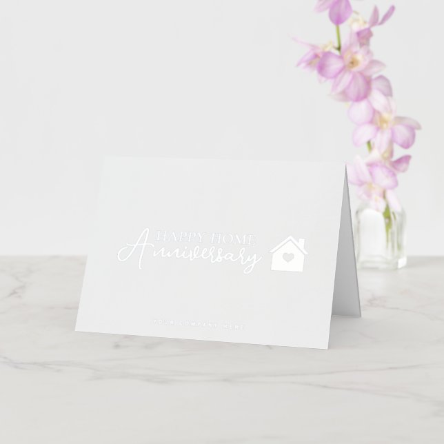Silver Foil House Home Anniversary Greeting Card (Orchid)
