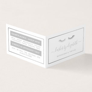 Silver Foil Lashes Beauty Makeup Artist Loyalty Business Card