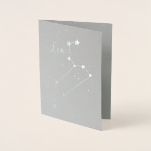 Silver Foil Leo Zodiac Constellation Card