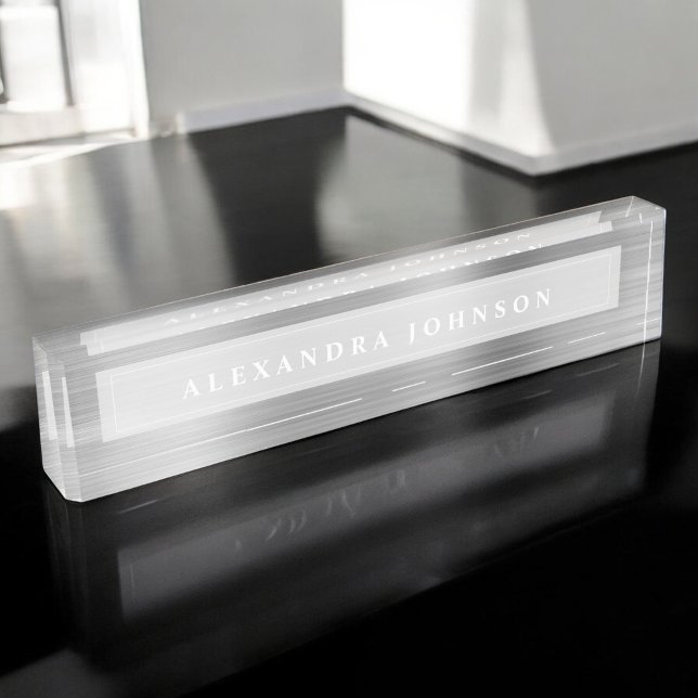 Silver Foil | Luxury Professional Modern Nameplate (Creator Uploaded)