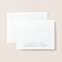 Silver Foil Monogram Wedding Anniversary