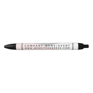 Silver Foil & Pink, Modern Geometric Company/Event Black Ink Pen