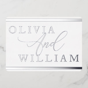 Silver Foil Pressed Modern Elegant Wedding