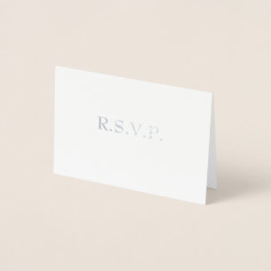 Silver Foil Rose Gold Wedding RSVP Card