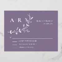 Silver Foil RSVP Wedding Invitation Response Card