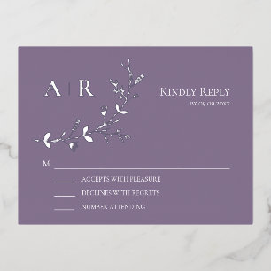 Silver Foil RSVP Wedding Invitation Response Card